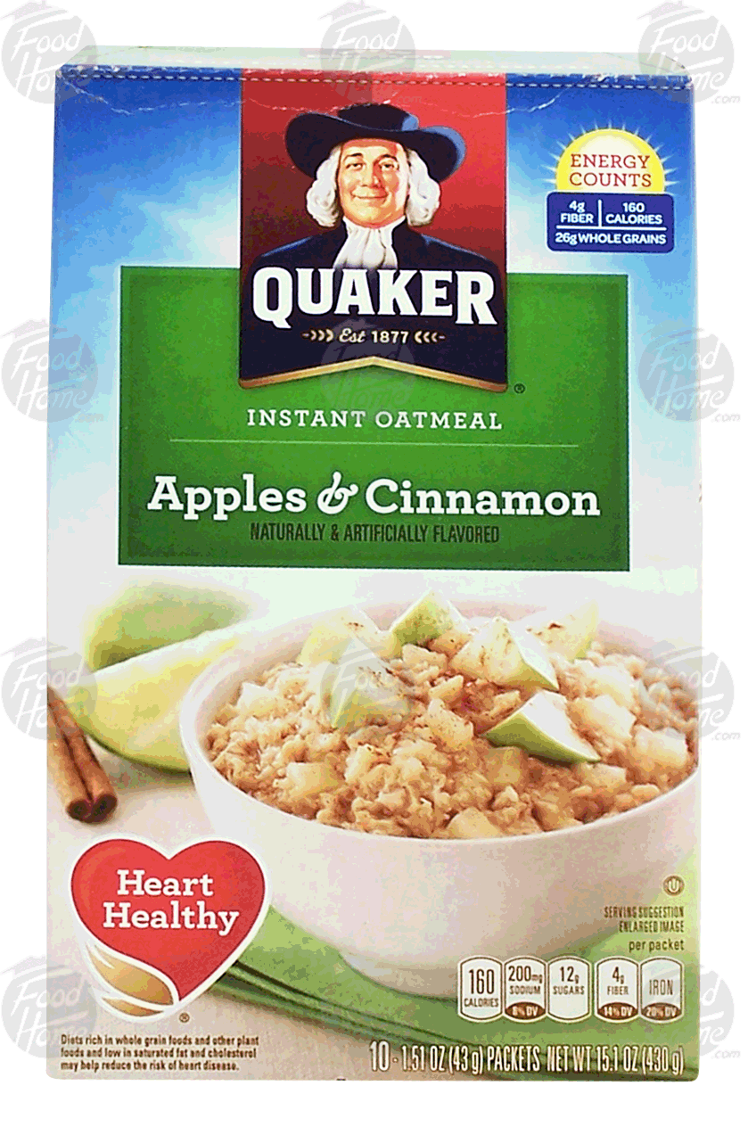 Quaker  apples & cinnamon instant oatmeal, 10-packets Full-Size Picture